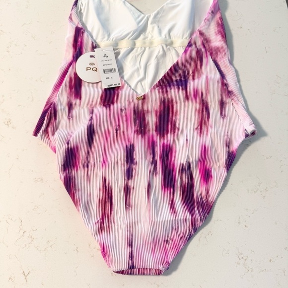 NWT PQ Swim Pink Tie Dye Spell Avery One Piece Swim Suit - Picture 6 of 12